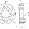 Flexible Coupling Propeller -Gearbox 120mm 8 Holes