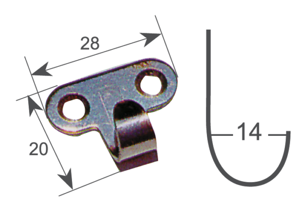 Stainless Steel Stamped Hook 33x19x12mm