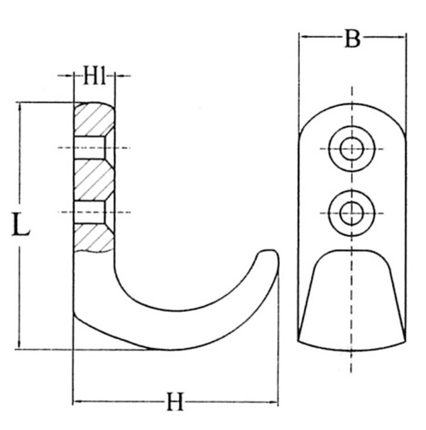 4848446_1 Stainless Steel Thin Hook 39x17x31mm