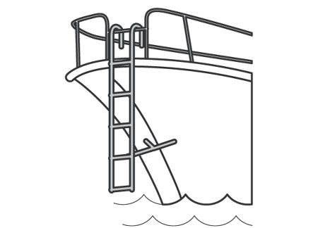 505201_ Stainless Steel Bow Ladders 3 Steps 24.5 x H80cm