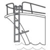 505204_ Stainless Steel Bow Ladders 4 Steps 24.5 x H110cm