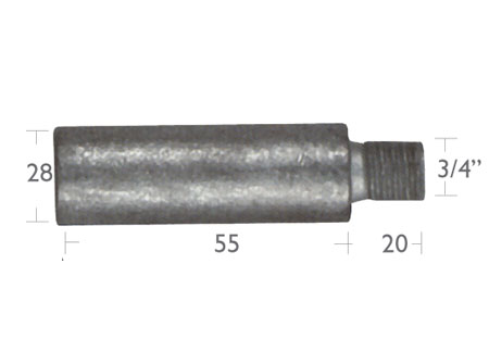 5127542_ Pencil anode Caterpillar with cap (28x55mm)