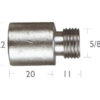 5127543_ Pencil anode Caterpillar with cap (22x20mm)