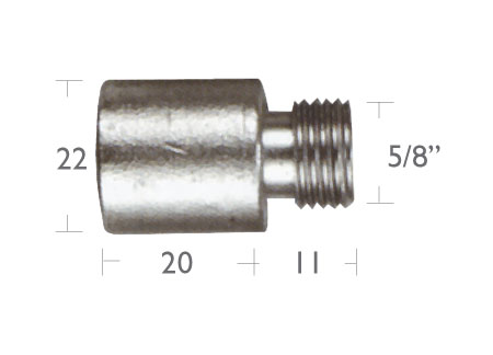 5127543_ Pencil anode Caterpillar with cap (22x20mm)