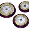 5807813_ Polished Brass Clock on Mahogany Base 230mm