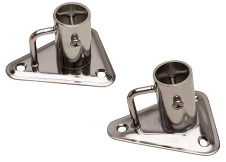 612625 Stanchion Bases Angled 25mm Triangular