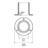 631525_ Round Base Moulded 90° Railings Tube 25mm Stainless Steel