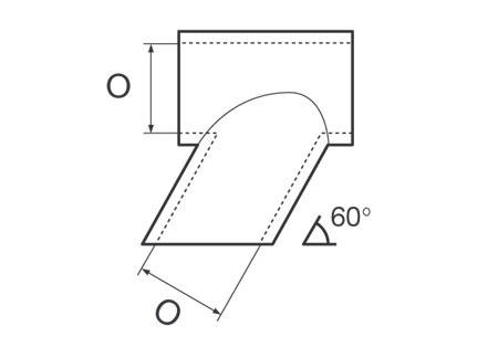 638122_ Open T Joint 60° Tube 22mm