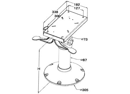 846885_ Seat Pedestal Adjustable Gas Power Mod. Ocean H460/635mm Base 300mm
