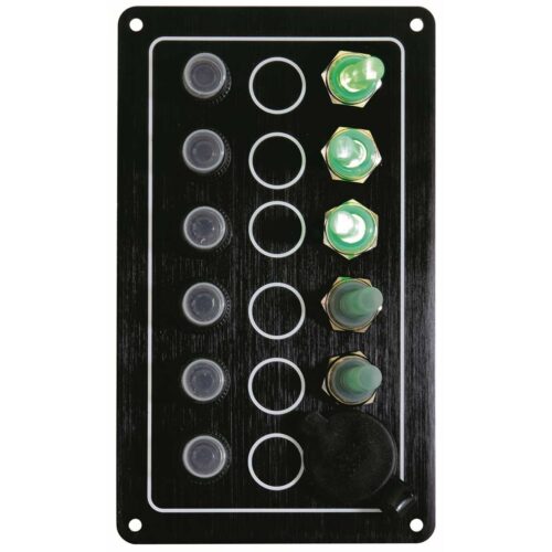 Black20Electrical20Panel20GHOST20with20520Switches20and2012v20plug2010020x20H170mm Black Electrical Panel GHOST with 5 Switches and 12v plug 100 x H170mm
