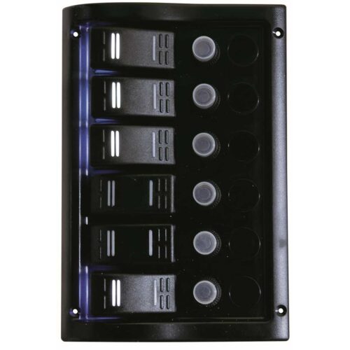 Black20Electrical20Panel20WP-MATIC20with20620led20Switches2013020x20H195mm Black Electrical Panel WP-MATIC with 6 led Switches 130 x H195mm