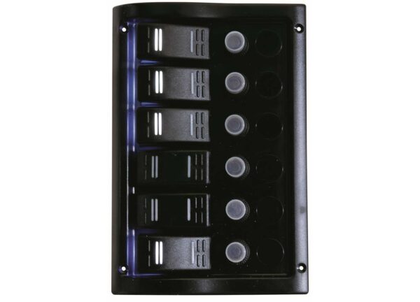 Black20Electrical20Panel20WP-MATIC20with20620led20Switches2013020x20H195mm Black Electrical Panel WP-MATIC with 6 led Switches 130 x H195mm