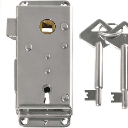 Chiavi204062B Rim lock Left Hand 112x46mm Chromed Brass Model 4062B