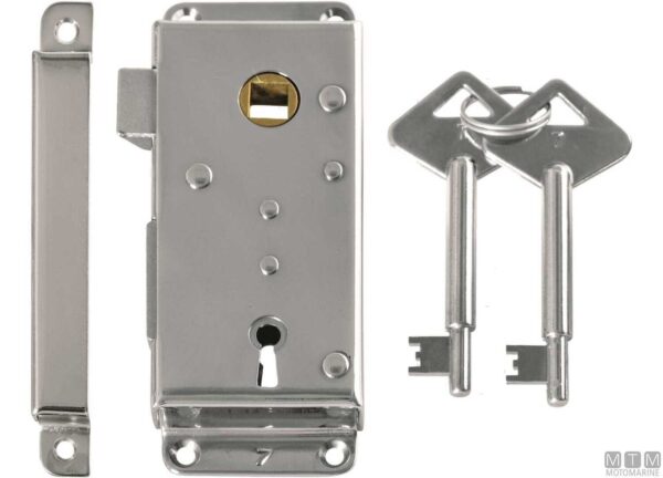 Chiavi204062B Rim lock Left Hand 112x46mm Chromed Brass Model 4062B
