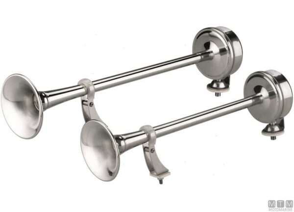 Doppia20Marco2012V20L470 Stainless Steel Double trumpet horns 12 v 400/470 mm