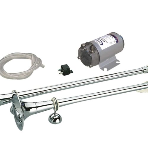 Double Horn Chromed 600mm Complete with Compressor 12v