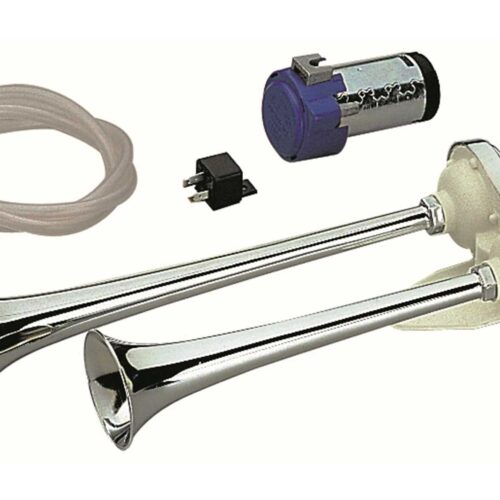 Doppia20Marco20Compressore2024V20l390 Chromed Brass Electric Horn Double L390 12v