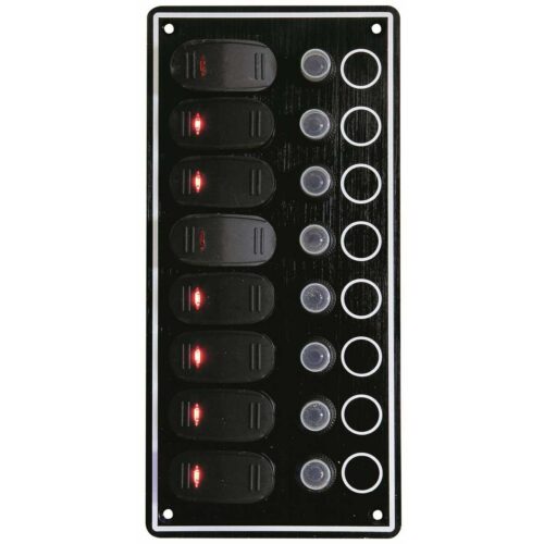 Electrical20Panel20Black20Sea20with20820Led20waterproof20switches2011520x20H24020mm Electrical Panel Black Sea with 8 Led waterproof switches 115 x H240 mm