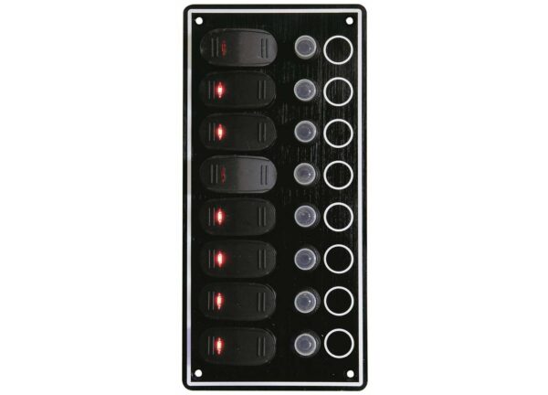 Electrical20Panel20Black20Sea20with20820Led20waterproof20switches2011520x20H24020mm Electrical Panel Black Sea with 8 Led waterproof switches 115 x H240 mm