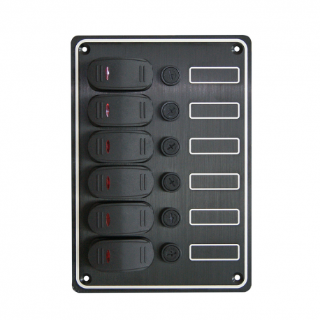 Electrical Panel with 6 waterproof switches 15 amp 135 x H185mm