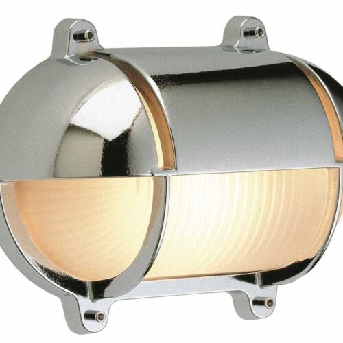 Lampada20Tartaruga Chromed Brass oval lamp IP54 protected 182 x 140mm