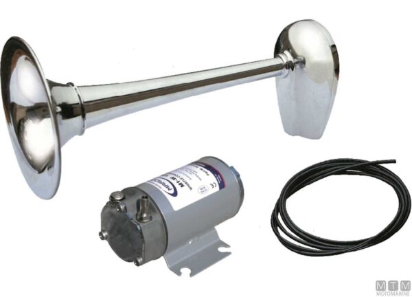 Marco20Compressore2012V20l450mm Marine Trumpet Horn Approved 400mm 12v 123db