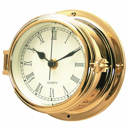 Polished20Brass20Clock20150mm Polished Brass Clock 150mm