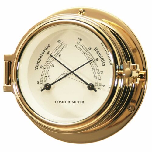 Polished Brass Thermo-hygrometer 120mm