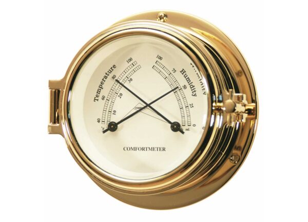 Polished20Brass20Thermo-hygrometer20120mm Polished Brass Thermo-hygrometer 120mm