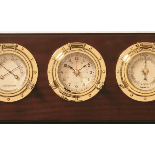 Polished Brass plated Zirconium weather station 360x150mm