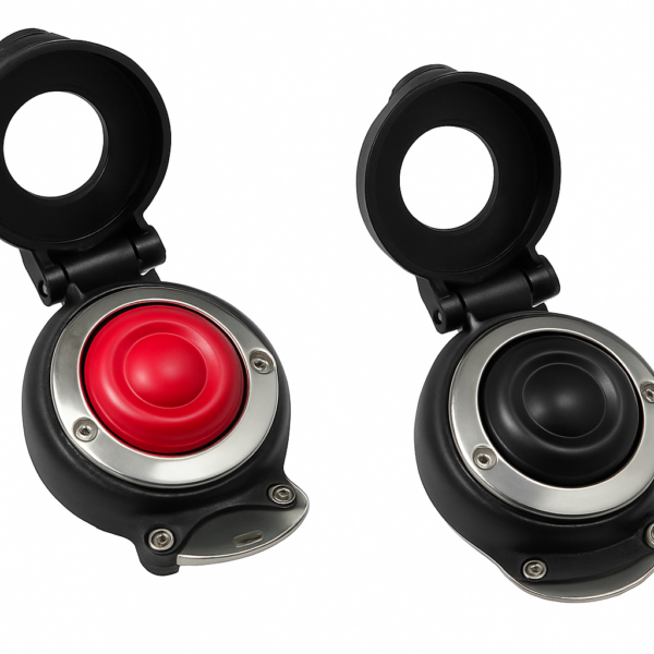 Mz Foot Switch Up-Down 12/24V Stainless Steel Base Black Pair