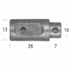 Anode with Plug Aifo-Fiat engine (13x26+7mm)