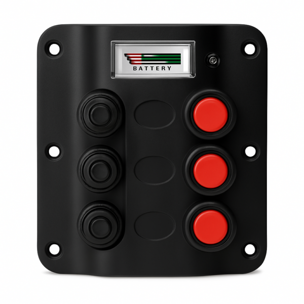 product-115658-20260612145108 Electrical panel with 3 Led waterproof switches & Battery Indicator 100 x H110mm