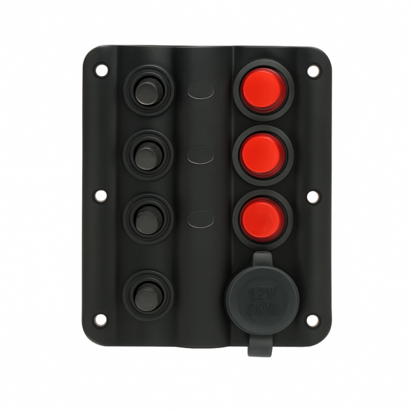 product-115659-20260612145045 Electrical Panel with 3 led Switches and 12v socket 100 x H125mm