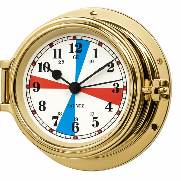 Polished Brass Clock with Radio Silence Zone 120mm