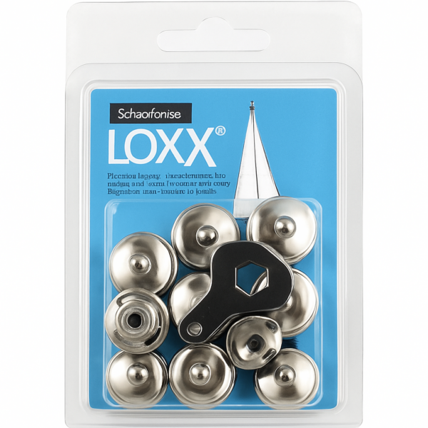 Chromed Nickel Brass automatic Loxx-Tenax 8 buttons blister