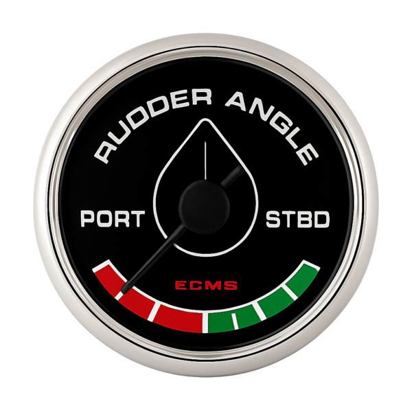 product-118898-20260612123032 Rudder Angle Indicator ECMS Black- Chromed ( Port-Starboard) 52mm