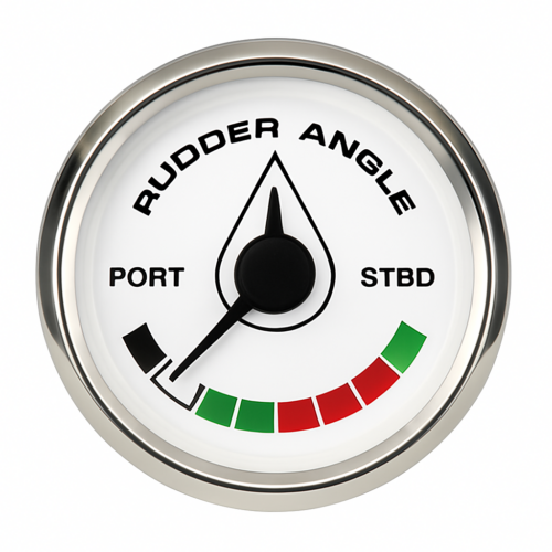 Rudder Angle Indicator ECMS White- Chromed ( Port-Starboard) 52mm