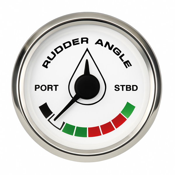 product-118899-20260612123010 Rudder Angle Indicator ECMS White- Chromed ( Port-Starboard) 52mm