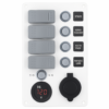 White Electrical Panel with 4 switches Battery Tester and 12V Plug 114 x H191mm