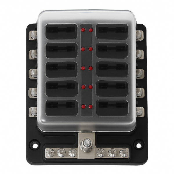 product-119095-20260612121347 Electrical Fuse Box for 12 Blade Fuses (LED Indicator)