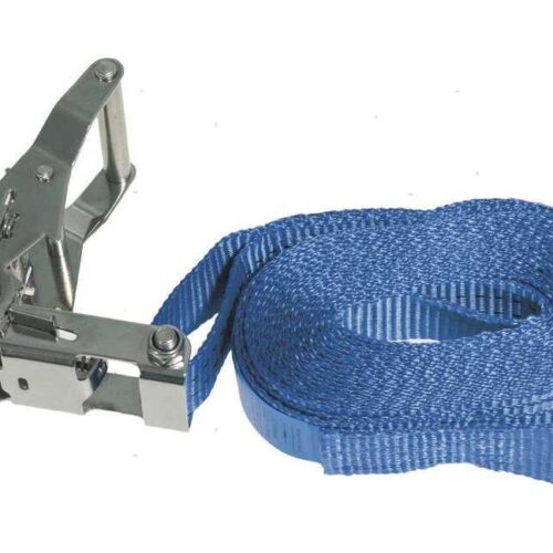 stainless20blue Stainless steel ratchet + White Webbing 25mm x 6mt -500kg
