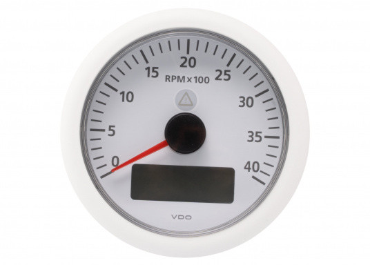 tacho20white Tachometer With Hourmeter VDO View-Line 12V 4000 RPM 85mm White
