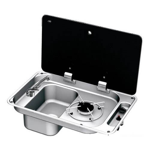 Stainless Steel Combo Cooker with Sink ( Left Hand) 530 x 340 x 150mm ( 1 Burner)