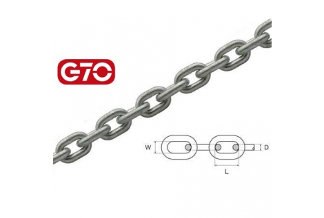 Galvanized Chain Calibrated G70 8mm x 100mt DIN
