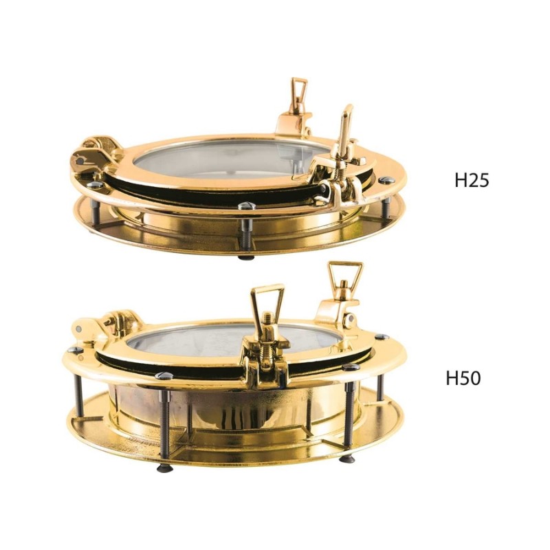 Portlight Round 264mm H50 Polished Brass